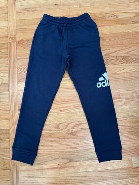 adidas Navy Sweat Joggers with White Logo